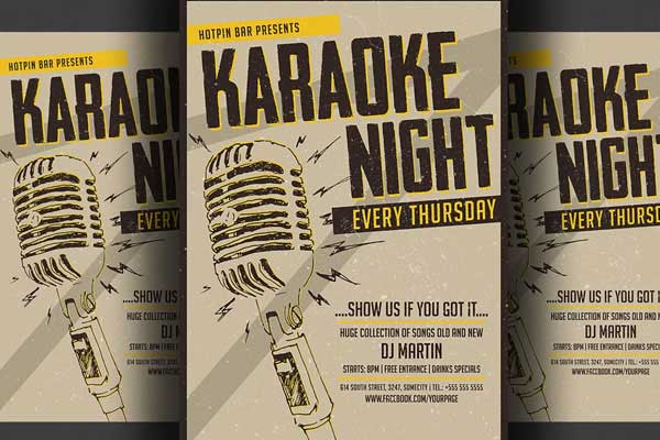Best Karaoke Flyer Templates – Exciting & Editable Flyers for Music and Fun | Premium PSD and Vector File Formats